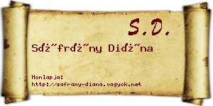 Sáfrány Diána névjegykártya